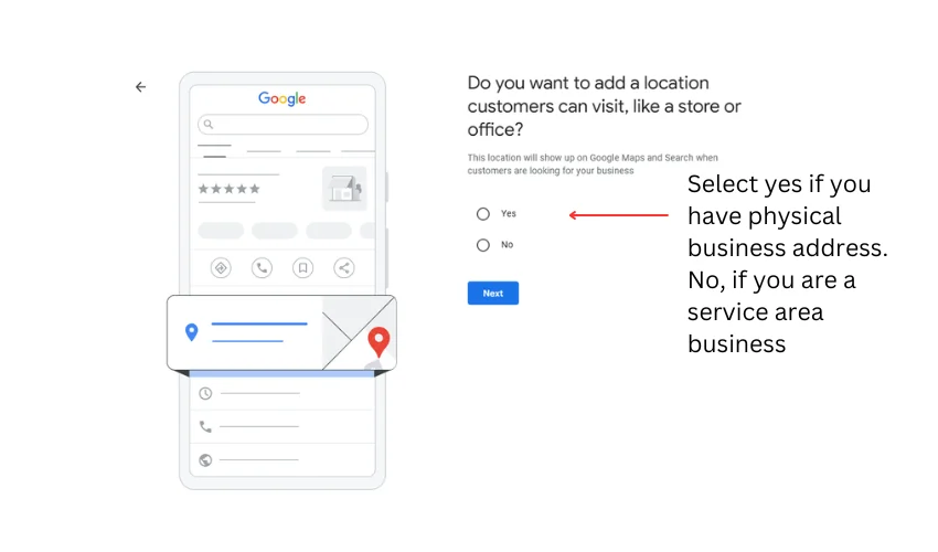 Selecting Business type